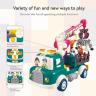 Set de construcție Camion Transport Animaluțe cu Sunete și Efecte