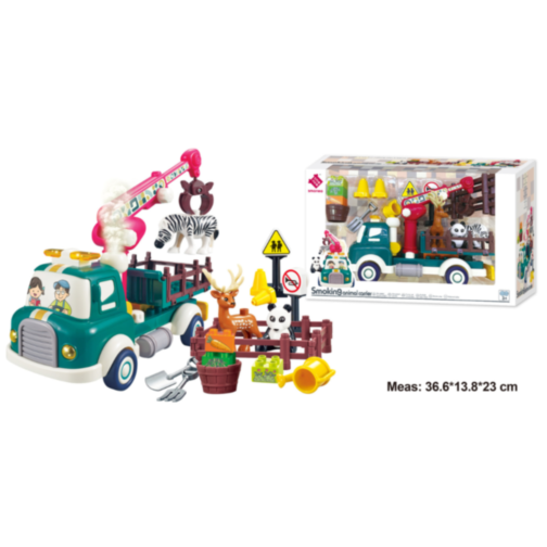 Set de construcție Camion Transport Animaluțe cu Sunete și Efecte