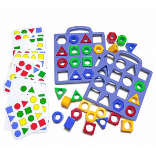 Set Educațional de Sortare Forme Geometrice cu Planșe și Cadru