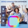Set Difuzor cu 2 Microfoane pentru Karaoke cu lumini LED (albastru)