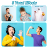 Set Difuzor cu 2 Microfoane pentru Karaoke cu lumini LED (albastru)