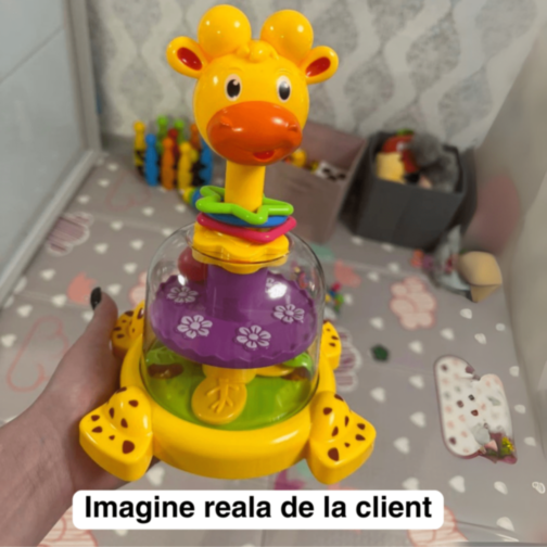 Girafă Interactivă cu Bile Rotative pentru Bebeluși