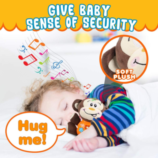 Maimuțică Interactivă de Pluș cu Sunete și Lumină – Prietenul Perfect pentru Bebeluși