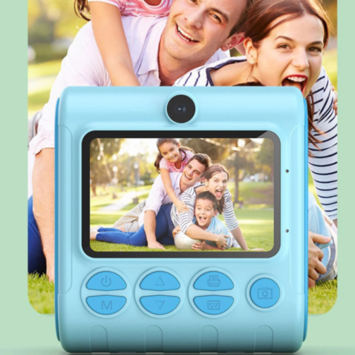 Cameră Foto cu Imprimantă pentru Copii, albastră