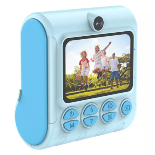 Cameră Foto cu Imprimantă pentru Copii, albastră