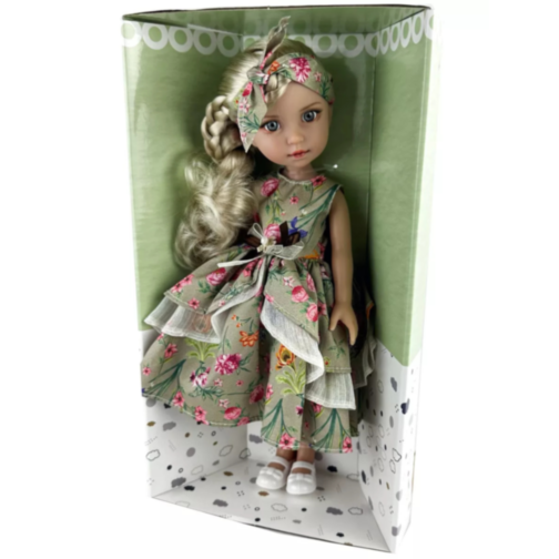 Păpușă Elegantă Vika cu Rochie Florală – 35 cm