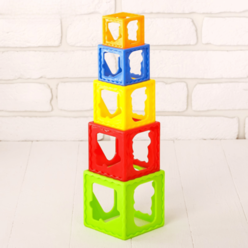 Cuburi Montessori de Stivuit și Sortat pe Culori