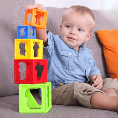 Cuburi Montessori de Stivuit și Sortat pe Culori | image