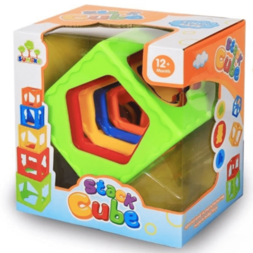 Cuburi Montessori de Stivuit și Sortat pe Culori