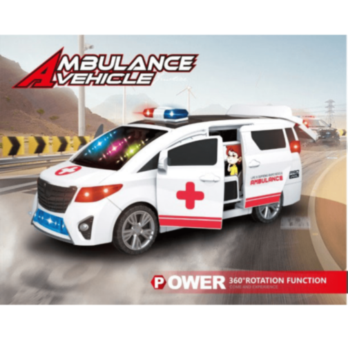 Ambulanță Interactivă cu Uși Automate și Rotire 360° 
