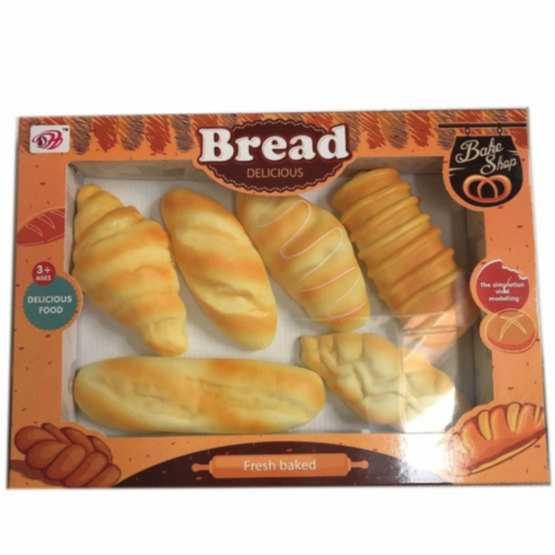 Set jucării pâine și produse de panificație din cauciuc