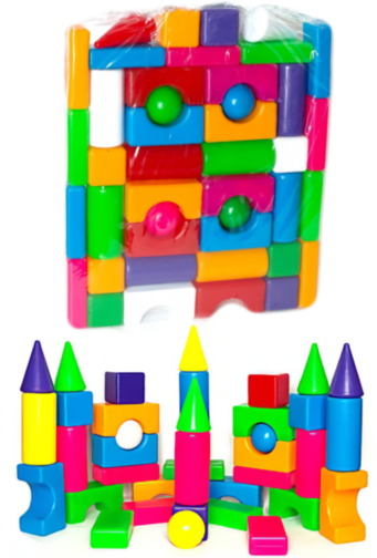 Set de Construcție cu Forme Geometrice Colorate   