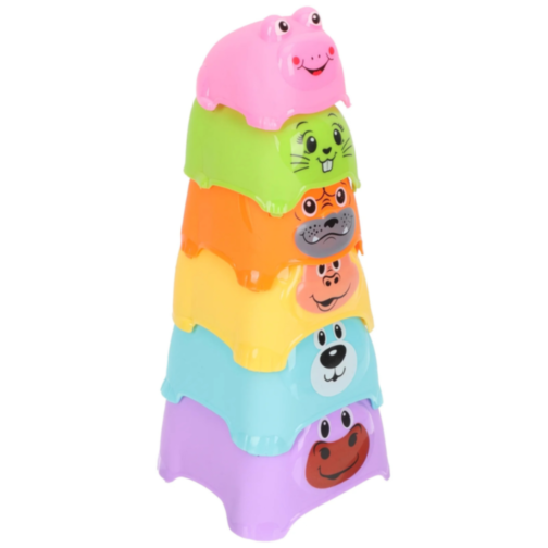 Piramidă Animale Colorate – Set de Joacă Educațional