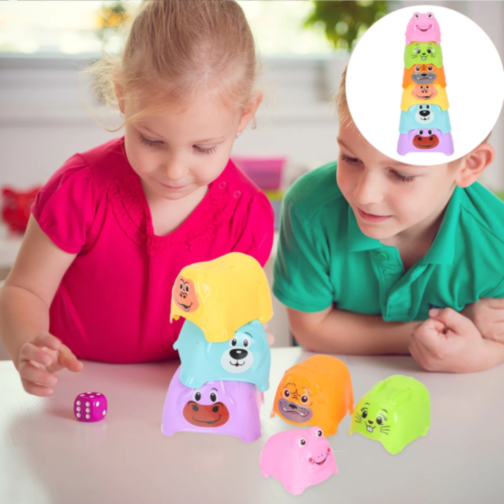 Piramidă Animale Colorate – Set de Joacă Educațional