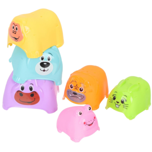 Piramidă Animale Colorate – Set de Joacă Educațional