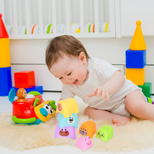 Piramidă Animale Colorate – Set de Joacă Educațional