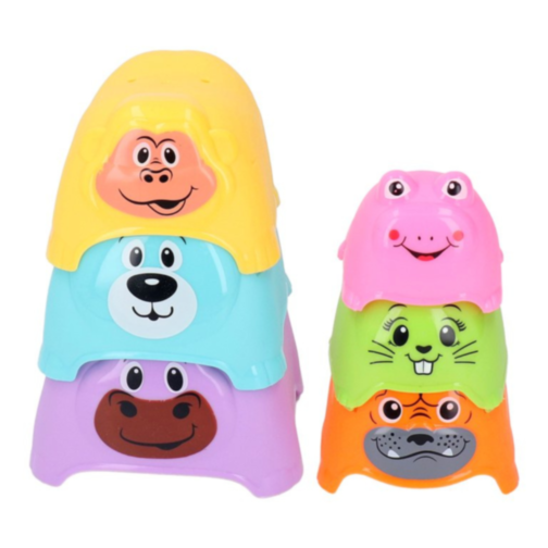 Piramidă Animale Colorate – Set de Joacă Educațional