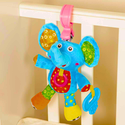 Jucărie senzorială elefănțel de agățat cu sunete și vibrații | image