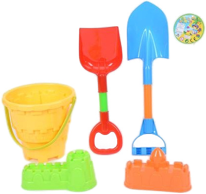 Găletușă cu 4 Accesorii de Nisip, 37cm 