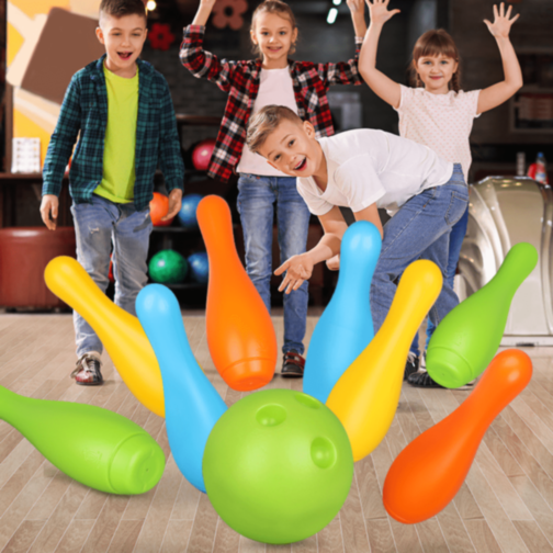 Set Bowling de Plastic pentru Copii cu 10 Popice