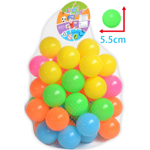 Set 50 de Bile Colorate din Plastic, 5.5 cm – Distracție nelimitată pentru Joacă și Piscine cu Bile
