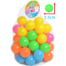 Set 50 de Bile Colorate din Plastic, 5.5 cm – Distracție nelimitată pentru Joacă și Piscine cu Bile