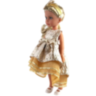 Păpușă Blondă Sennby Baby în Rochie Aurie Elegantă – 35 cm
