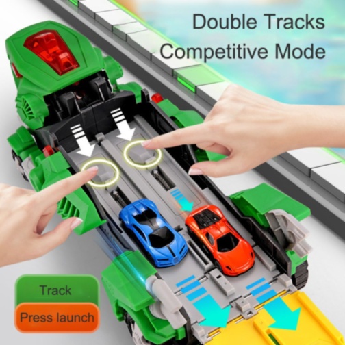 Transportator Dinozaur 2 în 1 cu Pistă (culoare aleatorie)