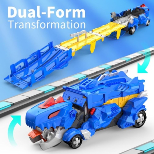 Transportator Dinozaur 2 în 1 cu Pistă (culoare aleatorie)