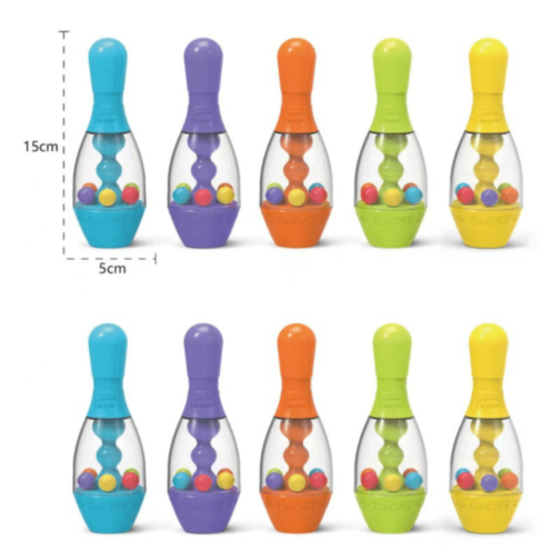Set Bowling Colorat cu 10 Popice și 2 Bile – Jucărie Interactivă pentru Copii