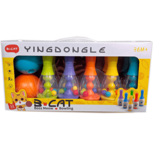 Set Bowling Colorat cu 10 Popice și 2 Bile – Jucărie Interactivă pentru Copii