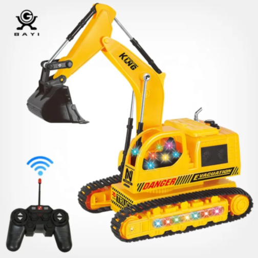 Excavator cu Telecomandă, Efecte de Lumină și Sunet – Distracție Interactivă pentru Copii