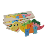 Puzzle Dinozaur din Lemn - Învață și Potrivește cu Cifre Colorate