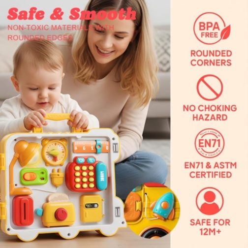 Busy Board Montessori Valiză Educațională 56 Activități