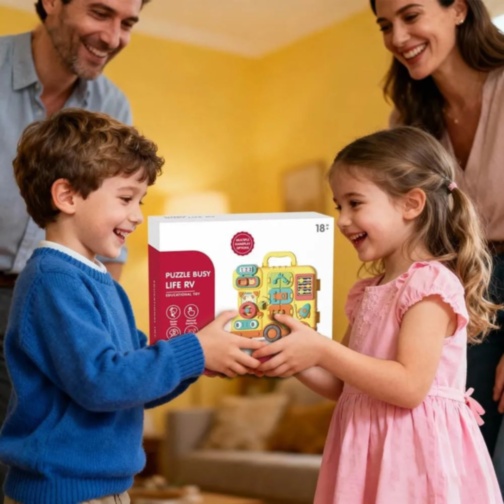 Busy Board Montessori Valiză Educațională 56 Activități