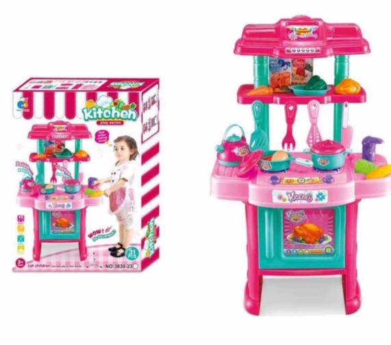 Mega Bucătărie Interactivă cu Aragaz, Cuptor, Tacâmuri, Produse Alimentare 66x42x28 