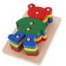 Puzzle din Lemn Montessori – Asamblează Ursulețul Colorat