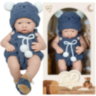 Păpușă Bebeluș Realist de 40 cm cu Hăinuță Bleumarin – Se Poate Spăla