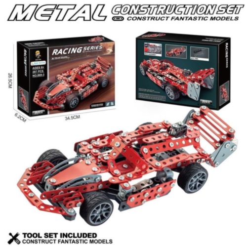 Set construcție metalic mașină de curse STEM