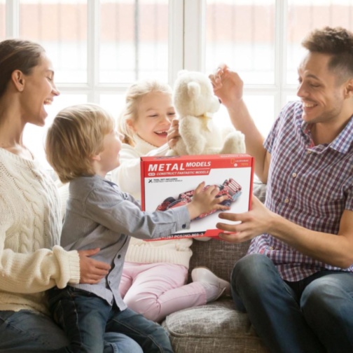 Set construcție metalic mașină de curse STEM