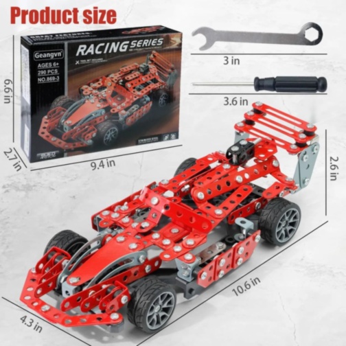 Set construcție metalic mașină de curse STEM